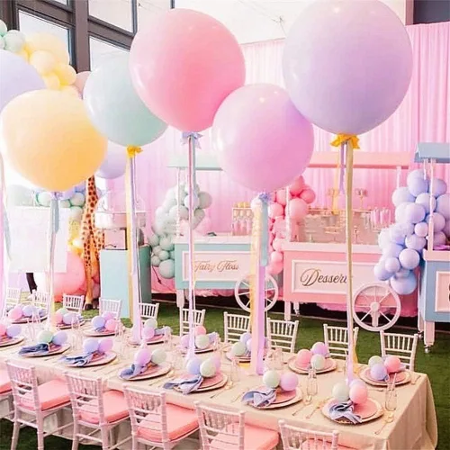 Miniatura 2 de 24 globos pastel de 18 pulgadas, grandes, redondos, gigantes, globos de látex para Pascua, cumpleaños, bodas, baby shower, decoraciones con borlas