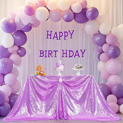 Miniatura 31 de PartyDelight Mantel de lentejuelas redondo de 50 pulgadas, color dorado claro, adorno de mesa para decoración de bodas, fiestas, cumpleaños