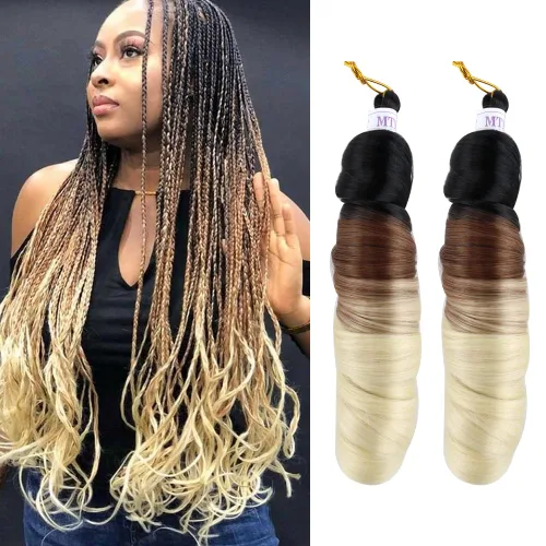 Miniatura 14 de Cabello rizado francés trenzado para trenzas de caja, 8 paquetes de 12 pulgadas, 3.00 oz/paquete, cabello trenzado de onda suelta, extensiones