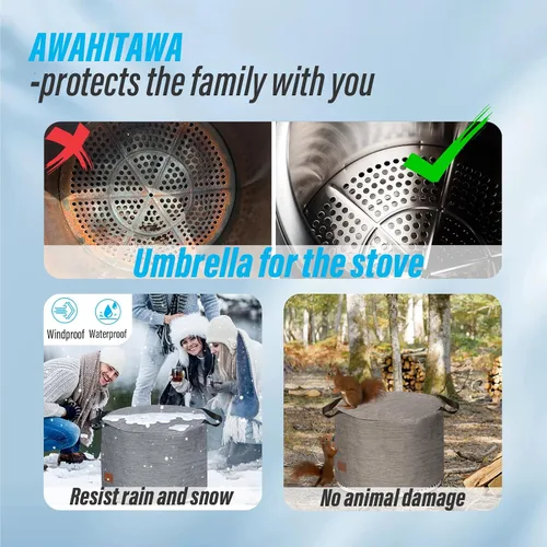Miniatura 3 de Cubierta para hoguera para estufa individual de 22 pulgadas, accesorios impermeables de refugio para estufas individuales, cubiertas redondas