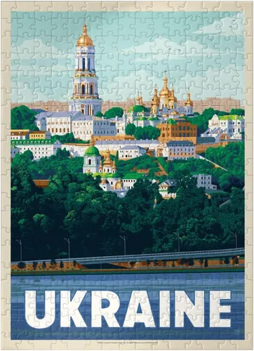 Miniatura 7 de MyPuzzle Ukraine: Kiev, póster vintage, rompecabezas de 100 piezas para adultos