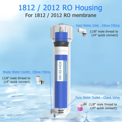 Miniatura 2 de Filtro de membrana RO de 150 GPD con carcasa, membrana de ósmosis inversa de repuesto para el hogar, debajo del fregadero, sistema de filtración