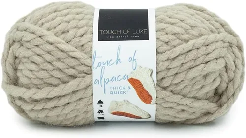 Lion Brand Yarn Touch of Alpaca - Ovillo de lana grueso y rápido para tejer, ganchillo y manualidades, 1 unidad, mineral