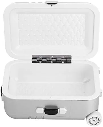 Miniatura 8 de Asixxsix Maleta de viaje de mini muñecas - Caja de equipaje con ruedas para muñecas (plateada)