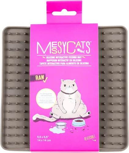 Miniatura 4 de Messy Mutts & Cats - Alfombrilla interactiva reversible de silicona para alimentación y lamer 5.5 x 5.5 pulgadas Alimentador lento