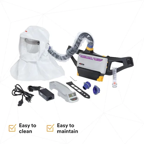 Miniatura 11 de 3M Respirador PAPR, kit de respirador purificador de aire alimentado por Versaflo, TR-800-ECK, intrínsecamente seguro, aprobado por NIOSH, listo