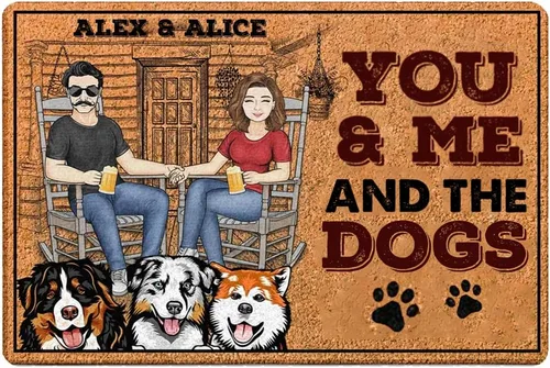 Miniatura 6 de Felpudo personalizado con texto en inglés "You and Me and The Fur Babys", regalo de cumpleaños para esposa, marido, regalo para perro, papá, perro