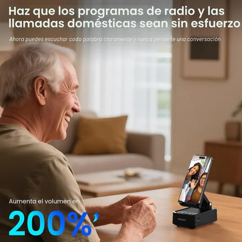 Miniatura 5 de Soporte para teléfono celular con altavoz Bluetooth de inducción inalámbrica instantánea, sin necesidad de emparejamiento Bluetooth, conexión en 1