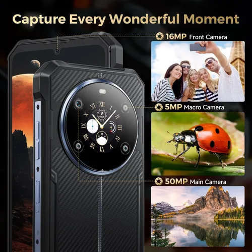 Miniatura 5 de FOSSIBOT Teléfono resistente F109S desbloqueado (2026), 24GB+256GB/2TB Android 15 Teléfono para juegos, 6.75 pulgadas FHD+1.32 pantalla dual