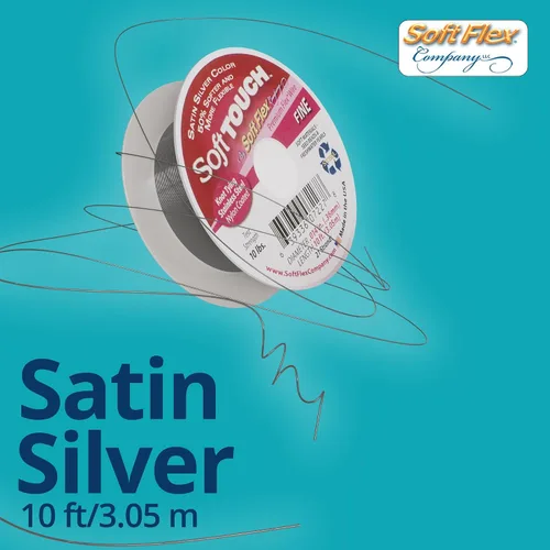 Miniatura 5 de Soft Flex Alambre de cuerda de 21 hebras, trenzado flexible, fino, 0.14 de diámetro, alambre de cuentas para fabricación de joyas, plata satinada