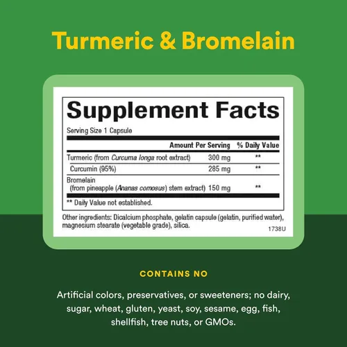 Miniatura 4 de Natural Factors, Cúrcuma y bromelina 450 mg, apoyo muscular y articular, 90 cápsulas