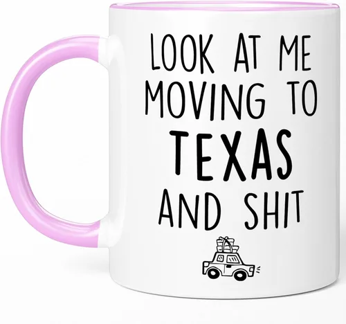 Miniatura 11 de Sweet & Salty Taza con texto en inglés «Look at Me Moving to Texas», regalos de bienvenida a Texas, regalo divertido para amigos que se mudan fuera
