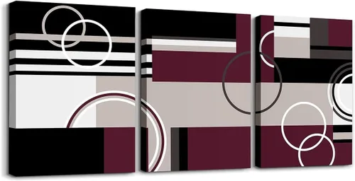 Miniatura 43 de Erosebridal Bohemian Wall Decor 12"x16" 3 Piece Country Southwestern Canvas Wall Art Boho Aztec Arrows Diamond Poster Print Black Gray Geometric
