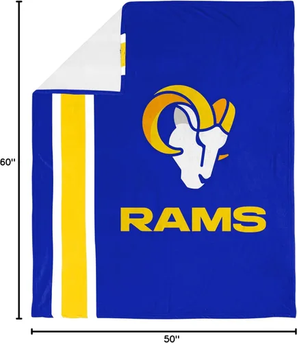 Miniatura 5 de FOCO NFL Manta suave de felpa con micro raschel, 50 x 60 Los Angeles Rams