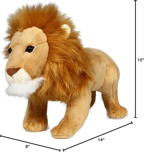 Miniatura 6 de Ice King Bear Peluche de león, juguete de peluche realista, 12 pulgadas de longitud
