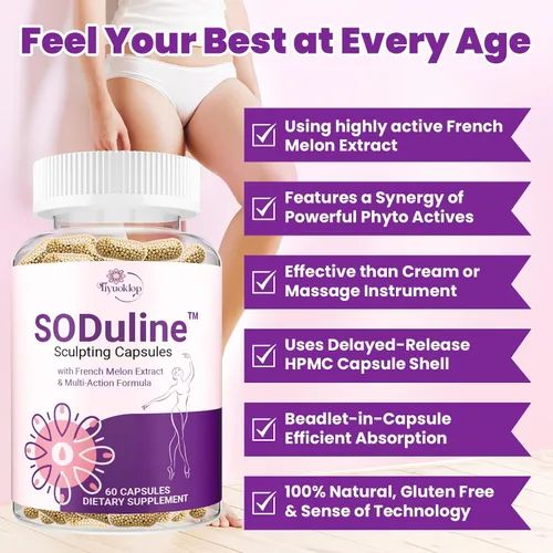 Miniatura 4 de Suplemento anticelulítico, cápsulas escultoras SODuline™ con SOD de melón francés y perlas de fito, reduce la celulitis, removedor de celulitis