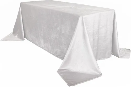 Miniatura 5 de YOUR CHAIR COVERS - Manteles rectangulares de terciopelo real - Mantel sin costuras de alta calidad para mesas rectangulares estándar de 5.9 ft