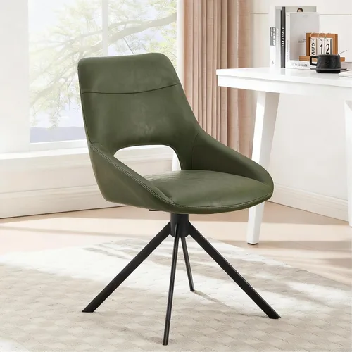 Miniatura 12 de Zesthouse Silla de escritorio moderna sin ruedas, silla giratoria de tocador con respaldo hueco, silla de oficina en casa sin brazos para niñas