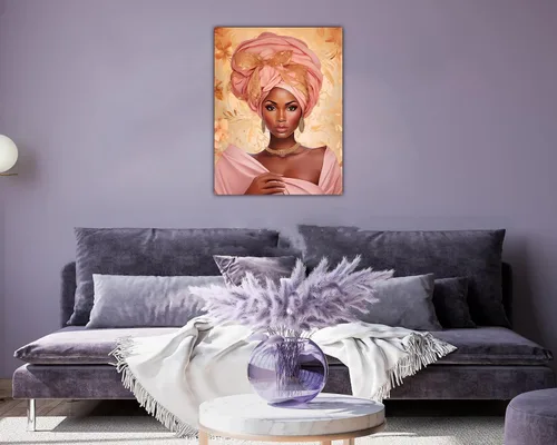Miniatura 247 de Arte de pared afroamericano, decoración de rey y reina bailarín negro para sala de estar, arte de pareja de amor negro para dormitorio, lienzo