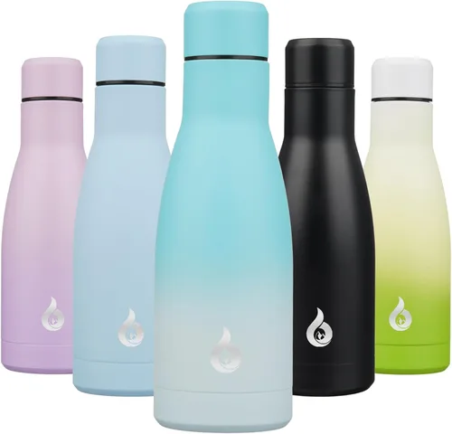 Miniatura 40 de BJPKPK Botella de Agua Aislada 17oz Botellas de Agua de Acero Inoxidable Apta para Lavavajillas Metal Térmica Mantiene Frío y Caliente, Gris Niebla