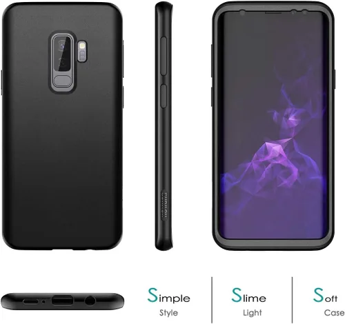 Miniatura 2 de SURITCH Funda para Samsung Galaxy S9 Plus, [protector de pantalla integrado] negro mate duro protección de cuerpo completo, a prueba de golpes