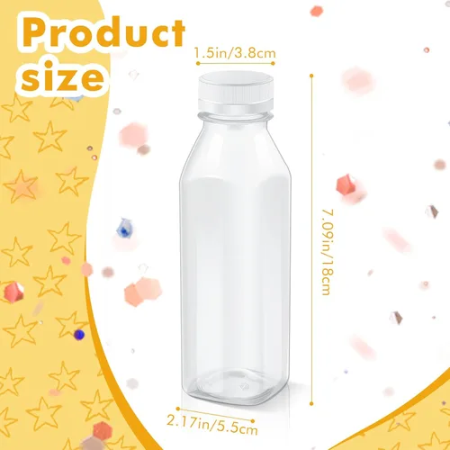 Miniatura 2 de Honeydak Paquete de 24 botellas sensoriales vacías, botellas de plástico transparente de 12 onzas con tapas blancas para manualidades sensoriales