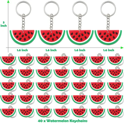 Miniatura 2 de CiciBear Paquete de 40 llaveros con temática de sandía para invitados, fiesta de verano, baby shower, fiesta escolar, cumpleaños de niños