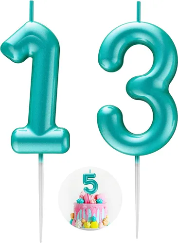 Miniatura 171 de Velas número 2 arcoíris con número 3D de feliz cumpleaños para decoración de fiesta de pastel de cumpleaños, suministros de celebración