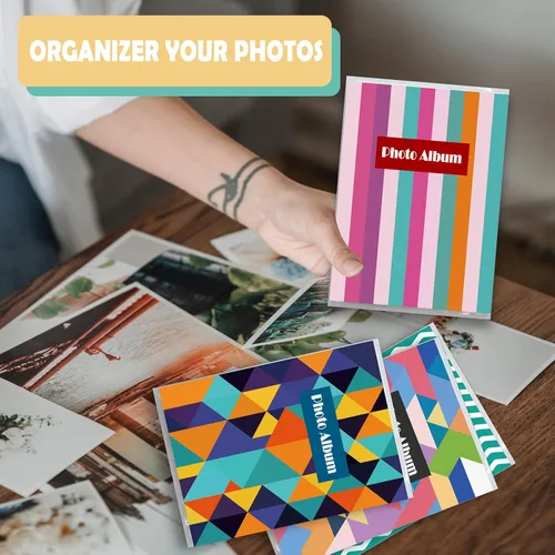 Miniatura 5 de Álbum de fotos pequeño de 4 x 6 pulgadas, con capacidad para 36 fotos cada uno, juego de 8, mini álbumes de fotos de 4 x 6, libro de imágenes (Retro)