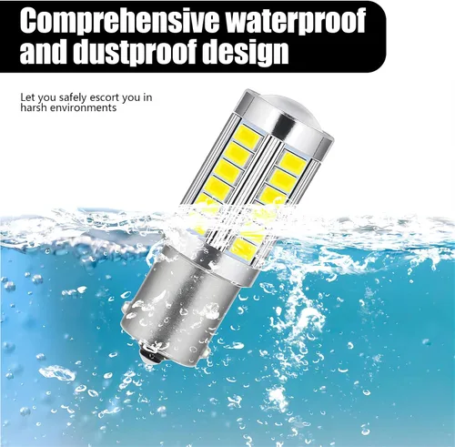 Miniatura 4 de 4 luces LED 1156 de señal de freno de giro trasero para automóvil, bombillas 33SMD súper brillantes, para interior de 12 V, caravana, remolque