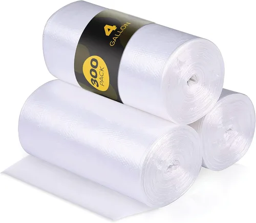 Miniatura 6 de Bolsas de basura de 8 galones – 75 bolsas de basura pequeñas a medianas Bolsas de basura transparentes de 24 x 24 pulgadas Bolsas de basura