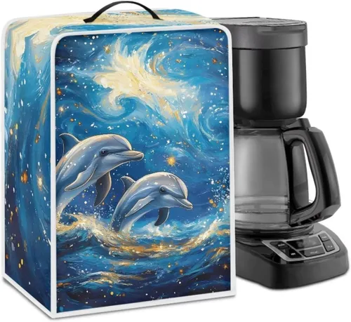 Miniatura 35 de Cubiertas para máquina de café con mango superior, resistentes a las manchas, para mezclador, compatible con la mayoría de cafeteras