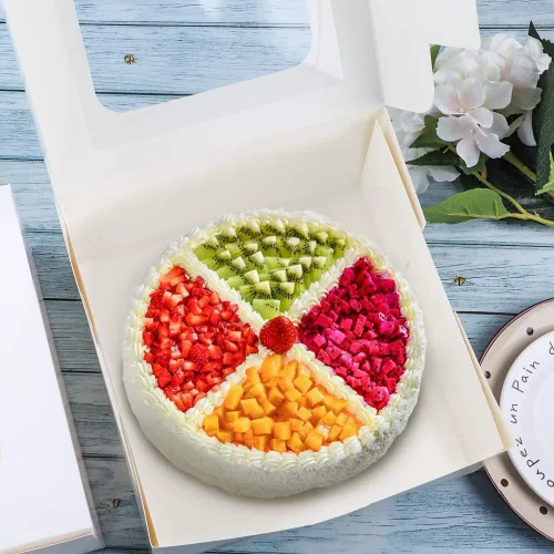 Miniatura 3 de SmilerSmile 24 cajas para pasteles de 10 x 10 x 5 pulgadas, cajas cuadradas blancas para panadería con ventana, cajas de pastelería para pasteles
