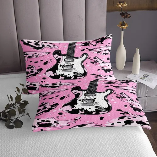 Miniatura 25 de Castle Fairy Cowboy Boots Bedspread Twin Size Bohemia Musical Guitar Coverlet Set Boys Bedroom Present Western Rustic Cowgirl Decor Bedding Set