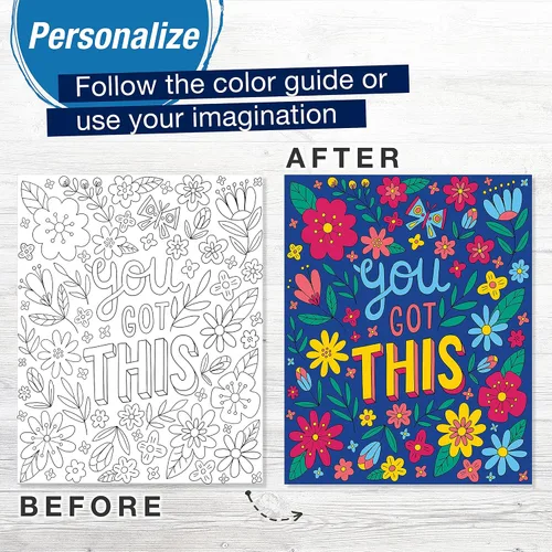 Miniatura 5 de Faber-Castell Arte de pared para colorear por números: You Got This - Artes y manualidades para adultos, regalos creativos para aliviar el estrés