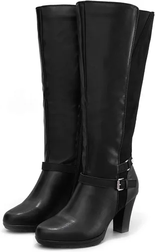 Miniatura 2 de mysoft Women's Knee High Boots Chunky Heel Boots with Zipper
