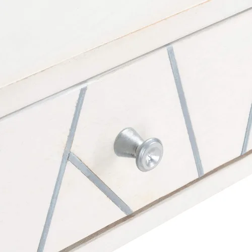 Miniatura 5 de SAFAVIEH Home Office Collection Caléndula Blanco Lavado y Plata 1 cajón Horquilla Escritorio