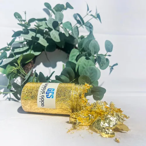Miniatura 5 de Hojas de oro de 0.35 onzas, papel dorado, hojas doradas para manualidades, hojuelas de lámina dorada, hoja dorada para hojas de manualidades