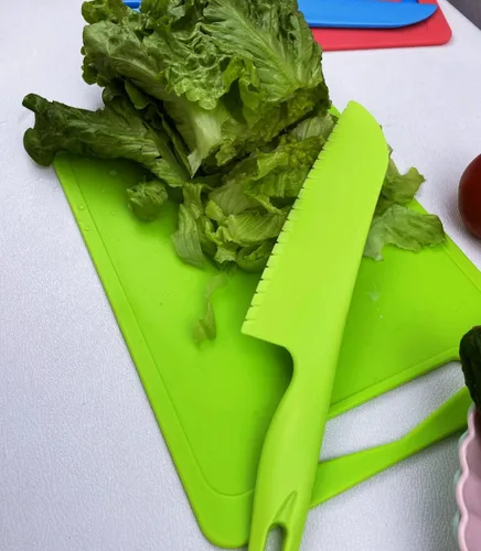 Miniatura 3 de jawbush Cuchillo de lechuga profesional para evitar que se torne marrón, cuchillos dentados de plástico de 11 pulgadas para verduras, frutas, 3
