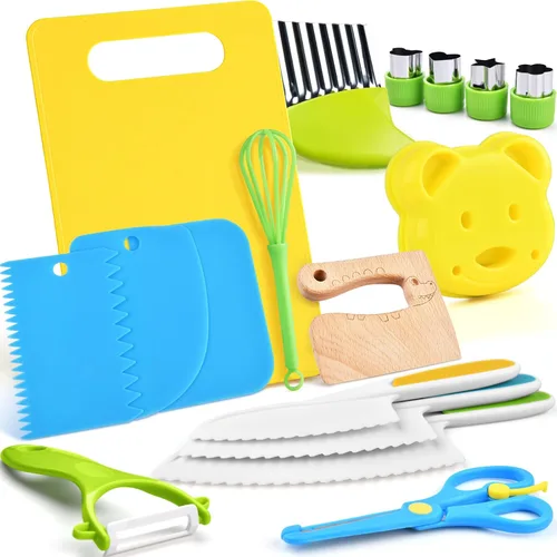 Miniatura 11 de Herramientas de Cocina Montessori para Niños Pequeños - 21 Piezas Juegos de Cocina para Niños Real - Juego de Cocina Montessori para Niños Pequeños