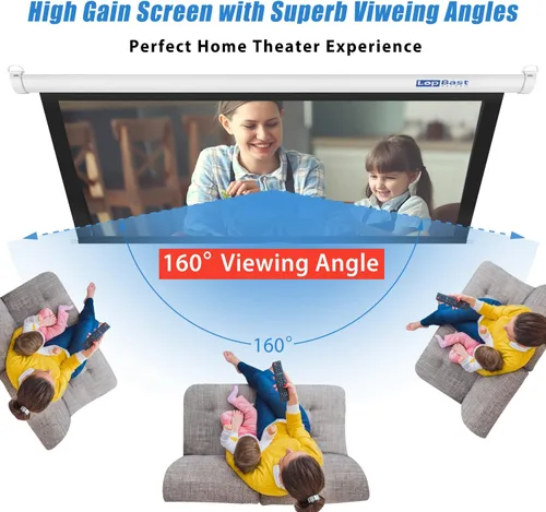 Miniatura 6 de Pantalla de proyector blanca desplegable manual de 100 pulgadas, 16:9, 1.2 ganancia retráctil con bloqueo automático 4K 8K 3D Ultra HD para cine