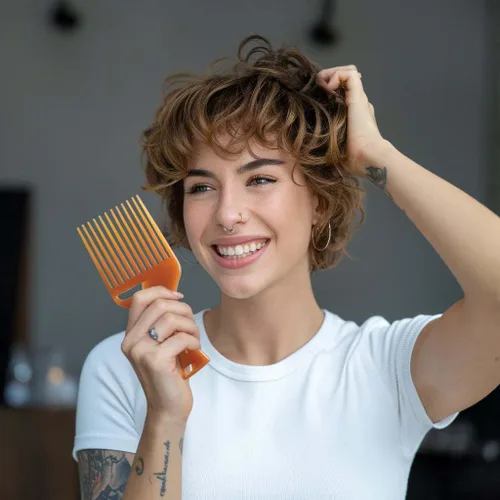 Miniatura 2 de Cricket Peine Ultra Suave para Cabello para Dar Volumen, Desenredar y Reducir el Encrespamiento - Enriquecido con Argán, Aceite de Oliva y Queratina
