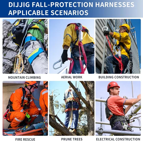 Miniatura 9 de Kit de Protección contra Caídas con Arnés de Seguridad con Cordón Amortiguador de Impactos y Correas de Seguridad por Trauma de Suspensión, Hebillas