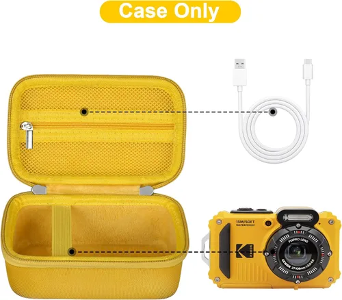 Miniatura 2 de Canboc Funda de transporte para cámara digital Kodak PIXPRO WPZ2, resistente e impermeable, bolsa de fotografía subacuática, bolsillo de malla