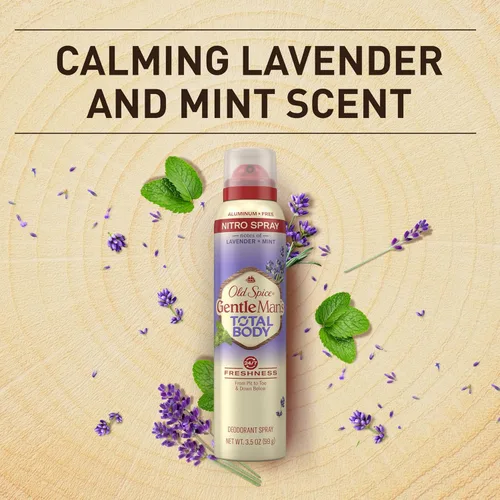 Miniatura 7 de Old Spice Desodorante en aerosol para todo el cuerpo para hombres, sin aluminio, aroma a lavanda y menta, protección contra olores 24/7, frescura