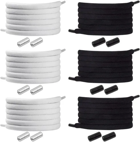 2-6 pares de cordones elásticos sin atar, cordones universales para zapatos para niños y adultos, cordones sin cordones con cierre de metal