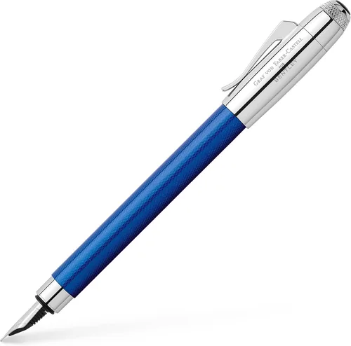 Faber Castell 141740 - Bolígrafo estilográfico mediano, punta media, Bentley, colección Earl, color azul lentejuelas