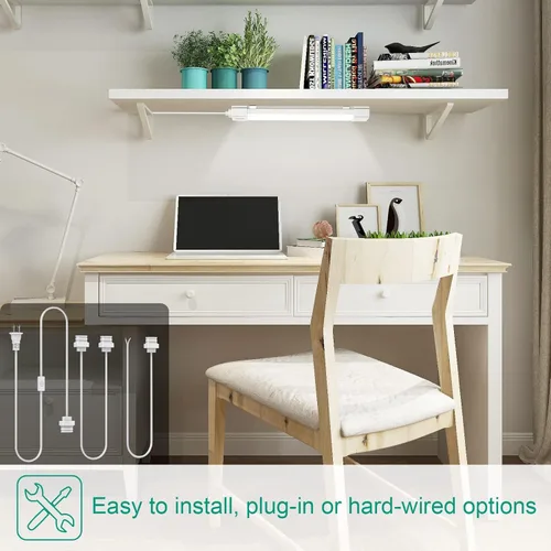 Miniatura 5 de Luces debajo de la encimera para cocina, tubo de luz LED impermeable y enlazable, luces de armario de 17 pulgadas, 16 W, 1700 lúmenes, luz de techo