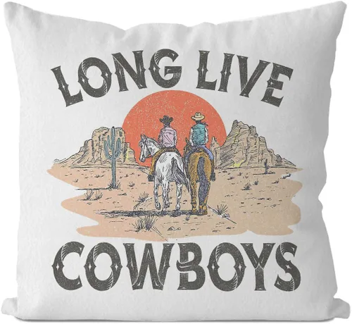 IWXYI Funda de almohada de vaquero occidental de larga vida de 18 x 18 pulgadas, fundas de almohada de vaquero occidental, funda de almohada Vaquero