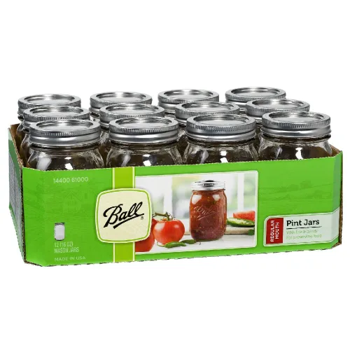 Miniatura 25 de Ball Mason, Frascos de mermelada con tapas y bandas, Set de 12 unidades de 4 oz, 4 onza, Transparente